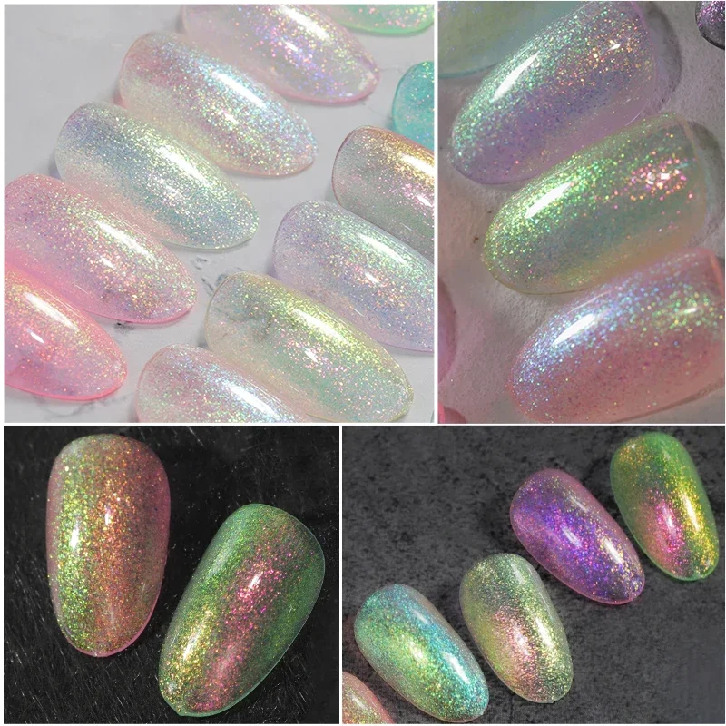 BOZLIN Dazzling Gel 7,5 ml Auroras Sparkle Glitter Semi Permanent Lack Soak Off UV LED Sparkling Nail Art Base Top Coat