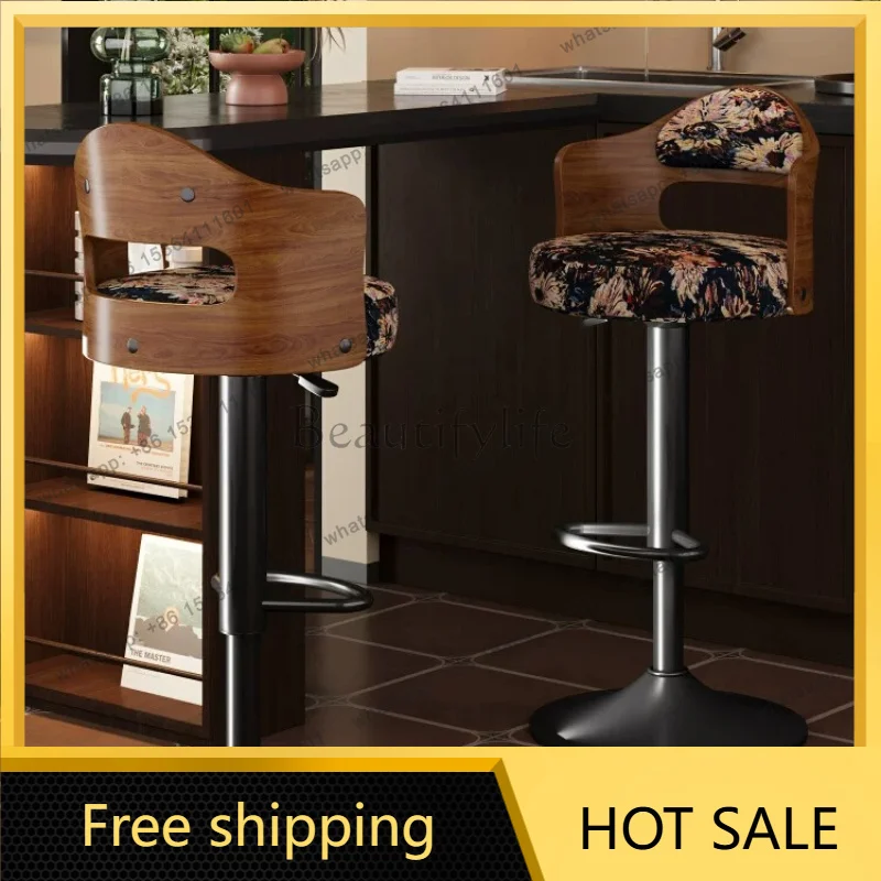 LJY Restaurant Designer Bar Chairs Minimalist Nordic Modern Luxury Bar Stools Relaxing Comfortable Chaise De Bar Trendy Furnitur