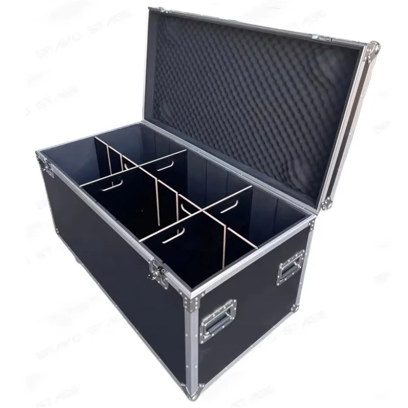 Portable Heavy-Duty Truck Pack Utility Flight Case Storage Road Case with Dividers and 4