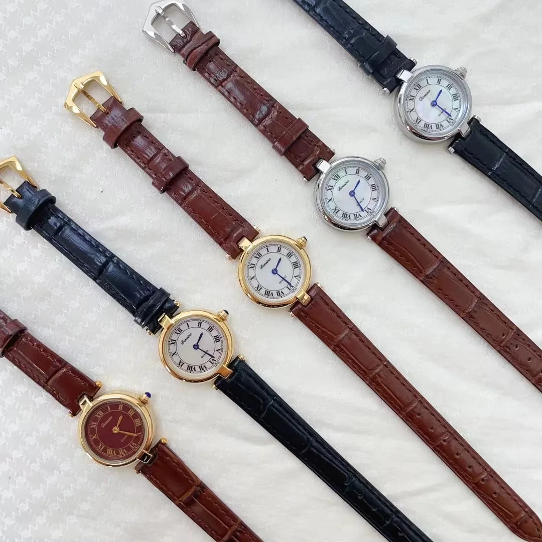 Women Quartz Watch Luxury Roman Numerals Number Dial Orologio Gold Sliver Vintage Leather Strap Female Watches Ladies Wristwatch
