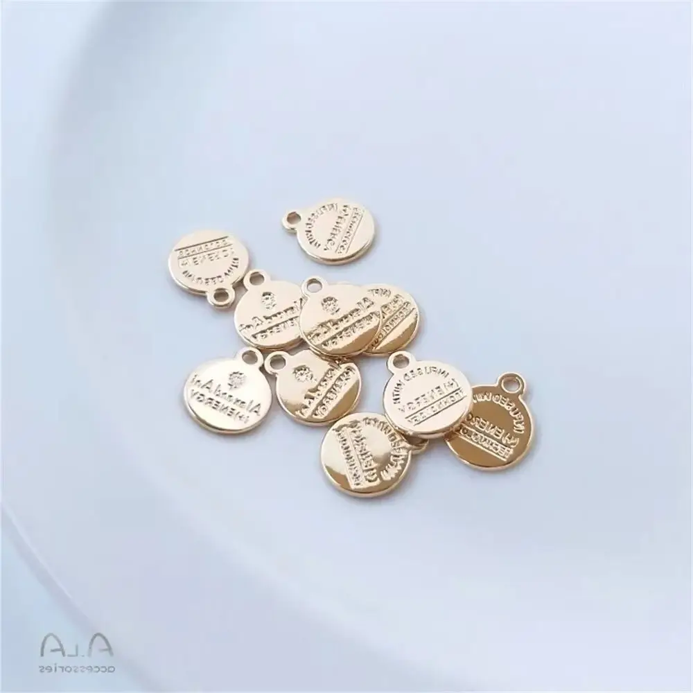 14K Gold Plated Accessory English letter round brand small pendant diy bracelet pendant as the first accessory pendant