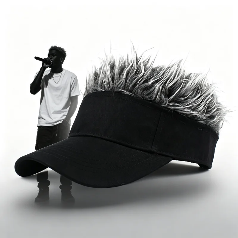 Funny Fake Hair Hat Casual Adjustable Men's Spiked Hairs Wig Baseball Hat Hip-Hop Rap Stage Hat Street Punk Party Cap