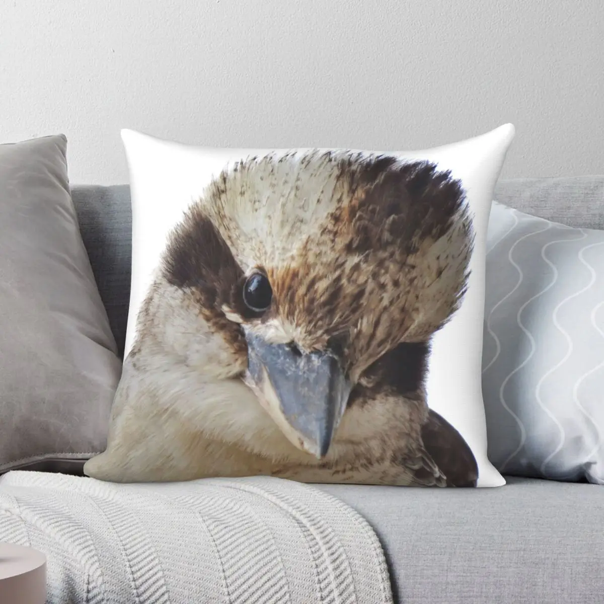 Kookaburra Pillowcase Polyester Linen Velvet Creative Zip Decor Room Cushion Case