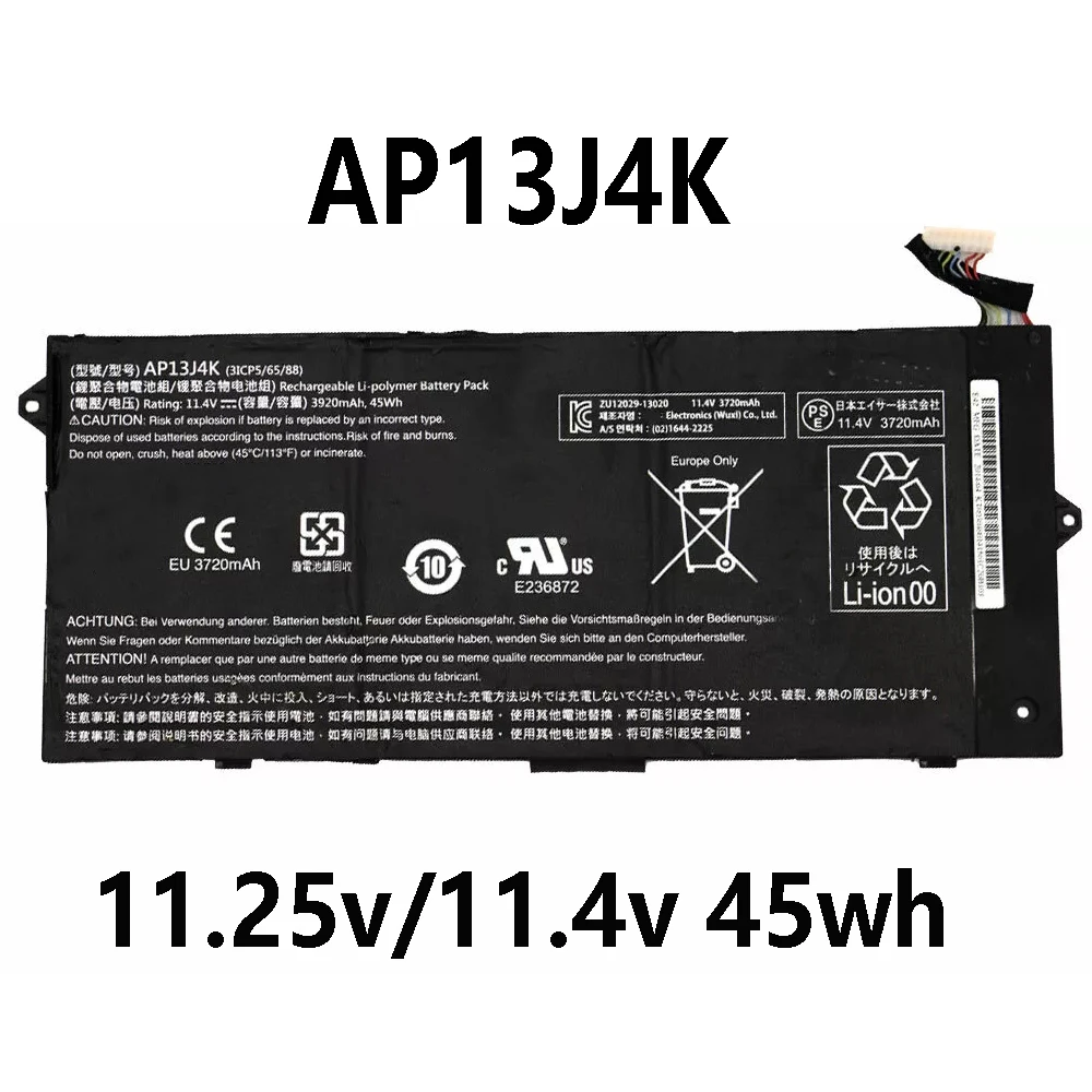 AP13J4K AP13J3K 11.4V 45wh Laptop Battery For Acer Chromebook C720 C720P C740 C720-2844 C740-C5U9 ZU12029-13020