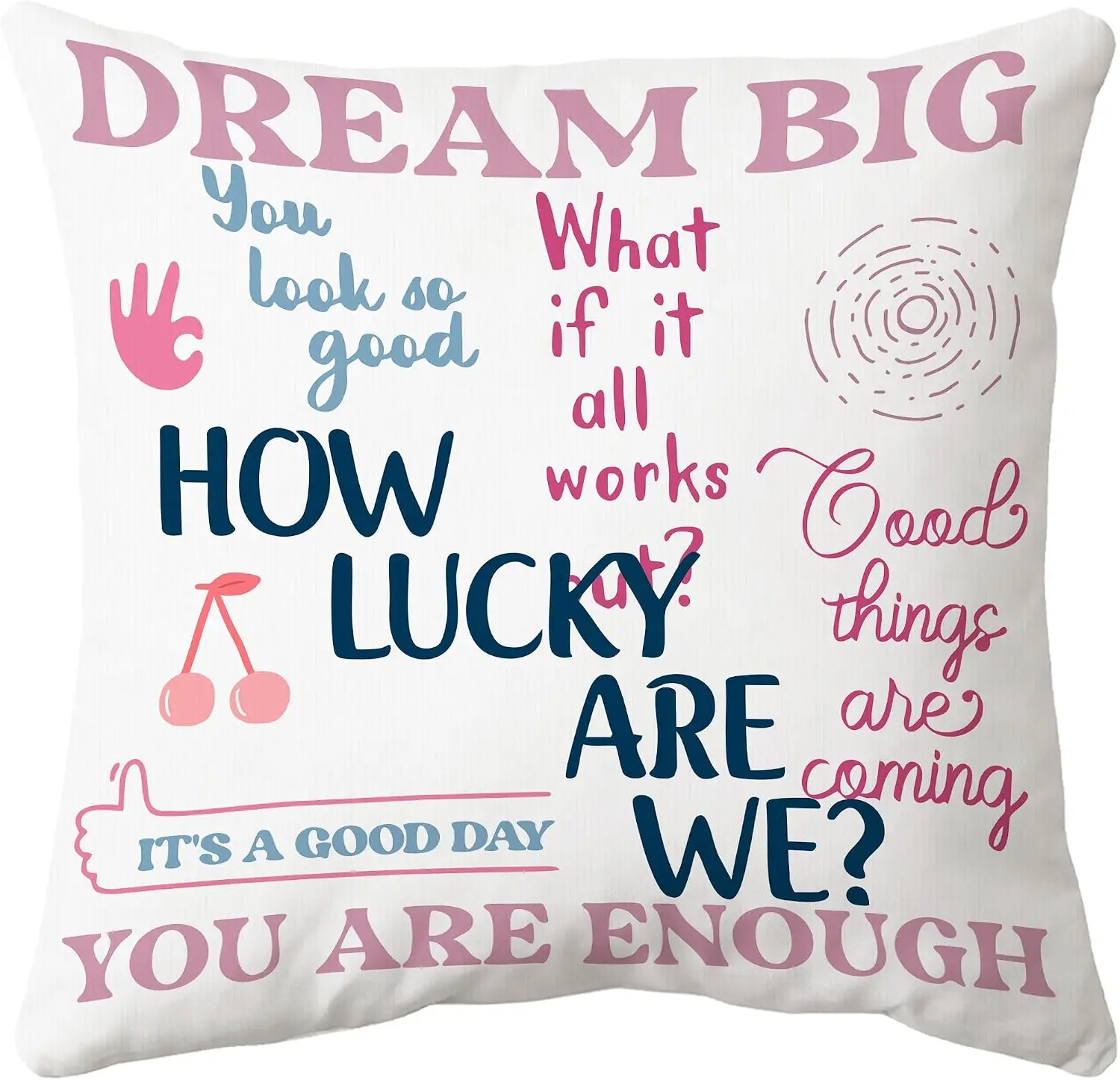 Decorative Pillowcase Cushion Cover Motivational Quote Print 45x45cm Boho Aesthetic Trendy Bedroom Accent Home Decor