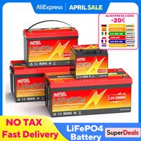 12V 50Ah 100Ah 200Ah 300Ah LiFePo4 Battery Pack 24V 36V 48V Lithium Ion Phosphate Batteries Built-in BMS For Golf Cart EV RV