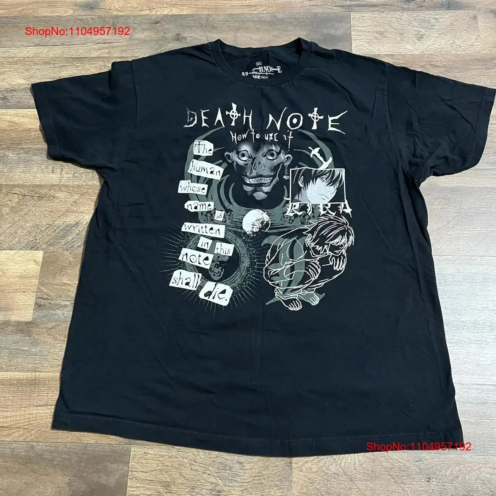 Death Note cómo usarlo Anime Manga camiseta para hombre XL negro vintage lavado ligeramente estirado moda cómoda homme elegante