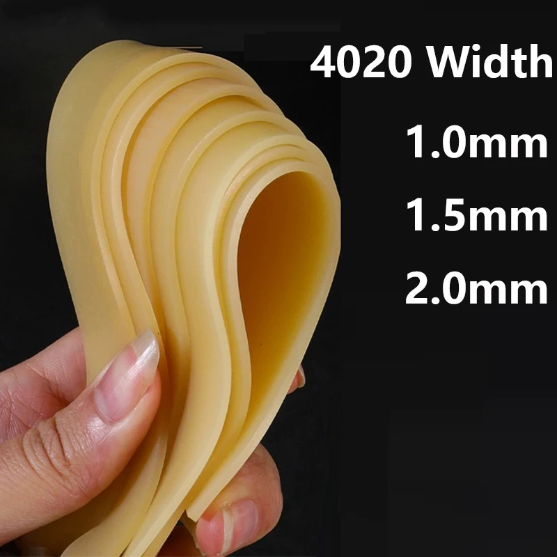 Thickened 2.0 40mm Wide Flat Rubber Band with High Elasticity Long Rod Slingsshot Shooting Rubber Band Hunting Accessories