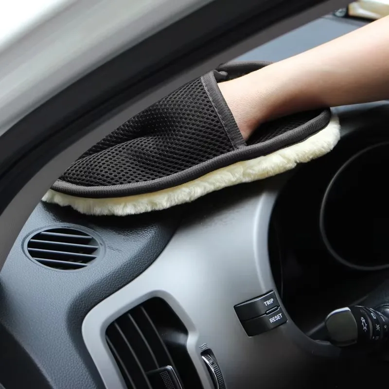 Car Styling Wool Soft Car Washing Gloves Cleaning Brush Motorcycle Washer Care Products Plush Car Wash Gloves Cleaning Brush