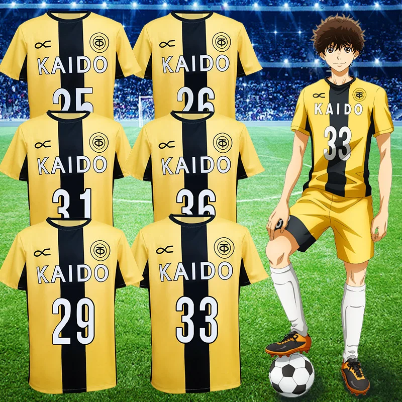 Aoashi Cosplay Custume City Esperion Team Uniform Sports Soccer T-shirt Short Sleeve Anime Party Performance Carnival Clothing