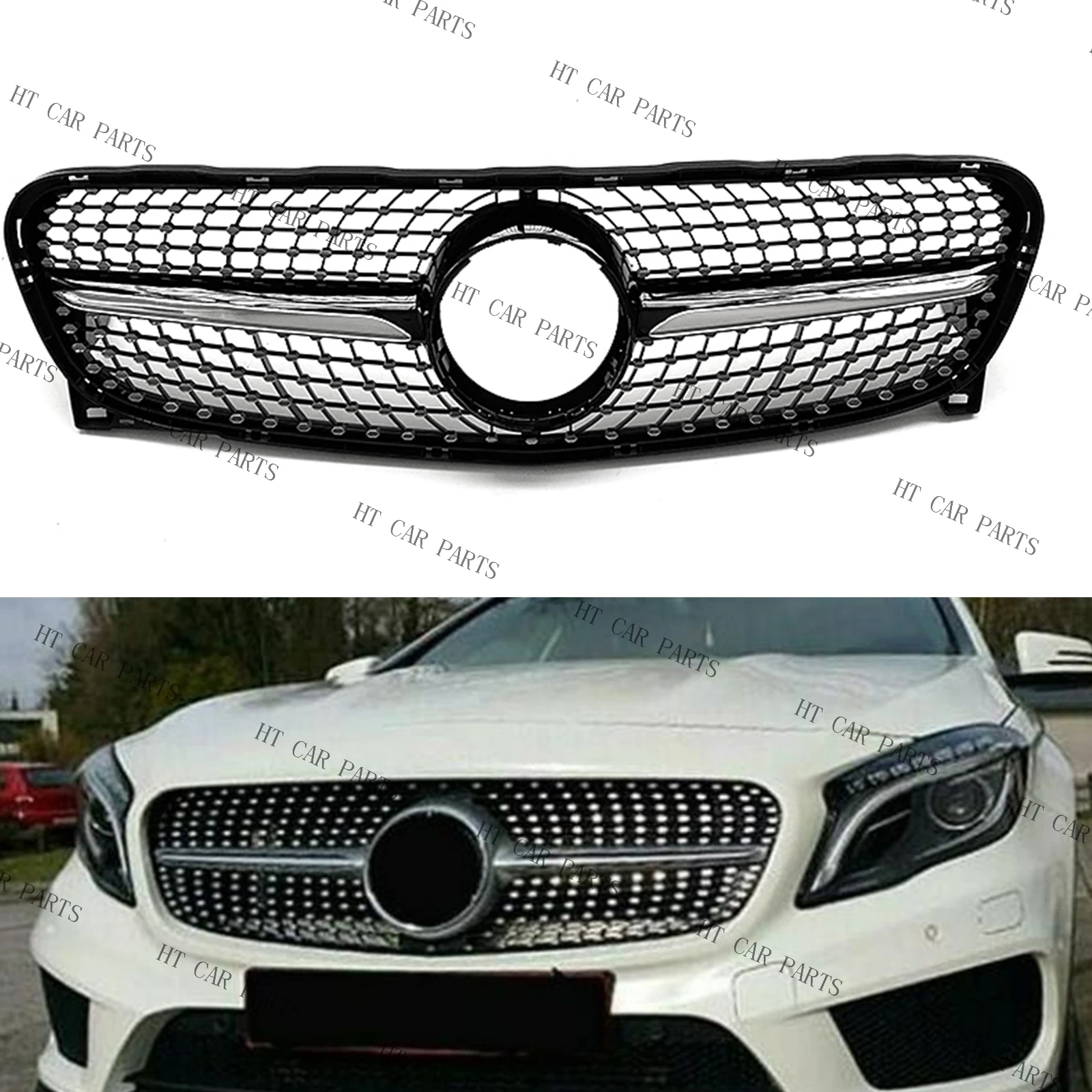 

1 комплект, решетка для переднего бампера Mercedes Benz GLA Class X156 2014-2016