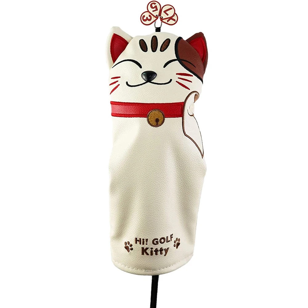 Golf Headcovers Golf Driver Fairway Wood Hybrid Lucky cat Cartoon Animal Golf Putter Cover Iron Set