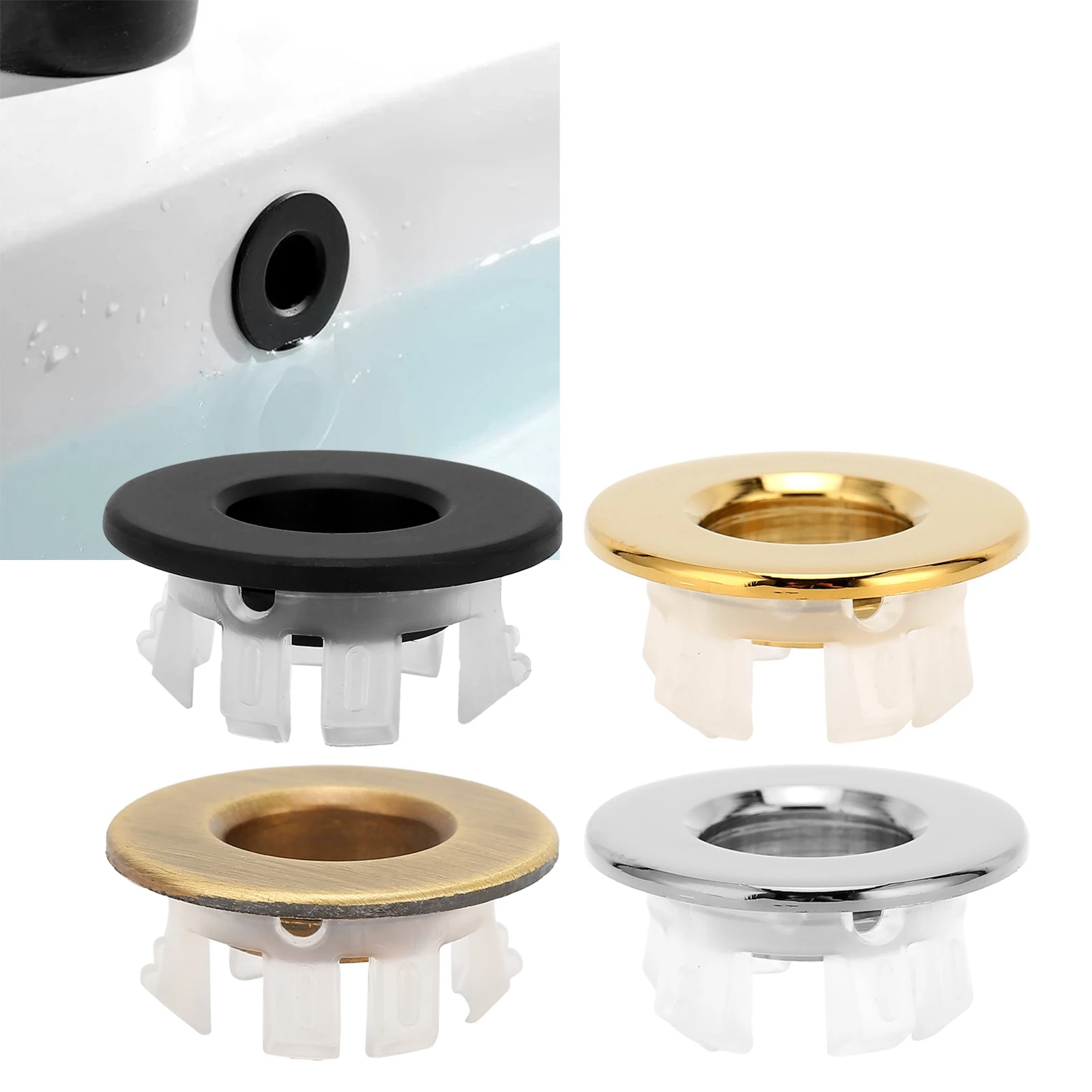 

1Pc Bathroom Wash Basin Sink Overflow Cover Kitchen Sink Hole Decoration Spare Hole for Bathroom