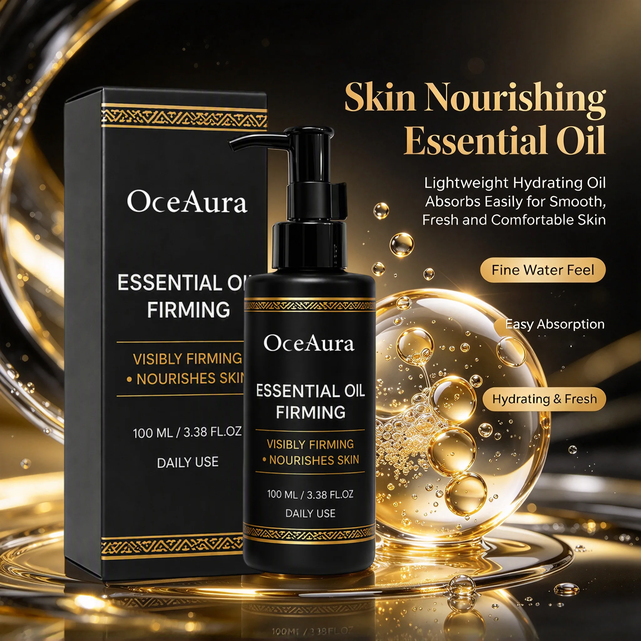 Firming Essential Oil Triple Botanical Nourishing Grape Seed Rosehip Moisturizing Body Oil for Smoothing Daily Massage Care