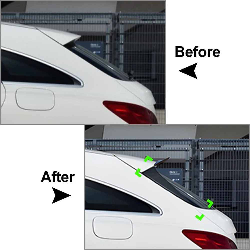2Pcs Car Rear Window Side Spoiler Wing Trim Decoration For Mercedes Benz CLA Shooting Brake X117 2013-2019 ABS Plastic