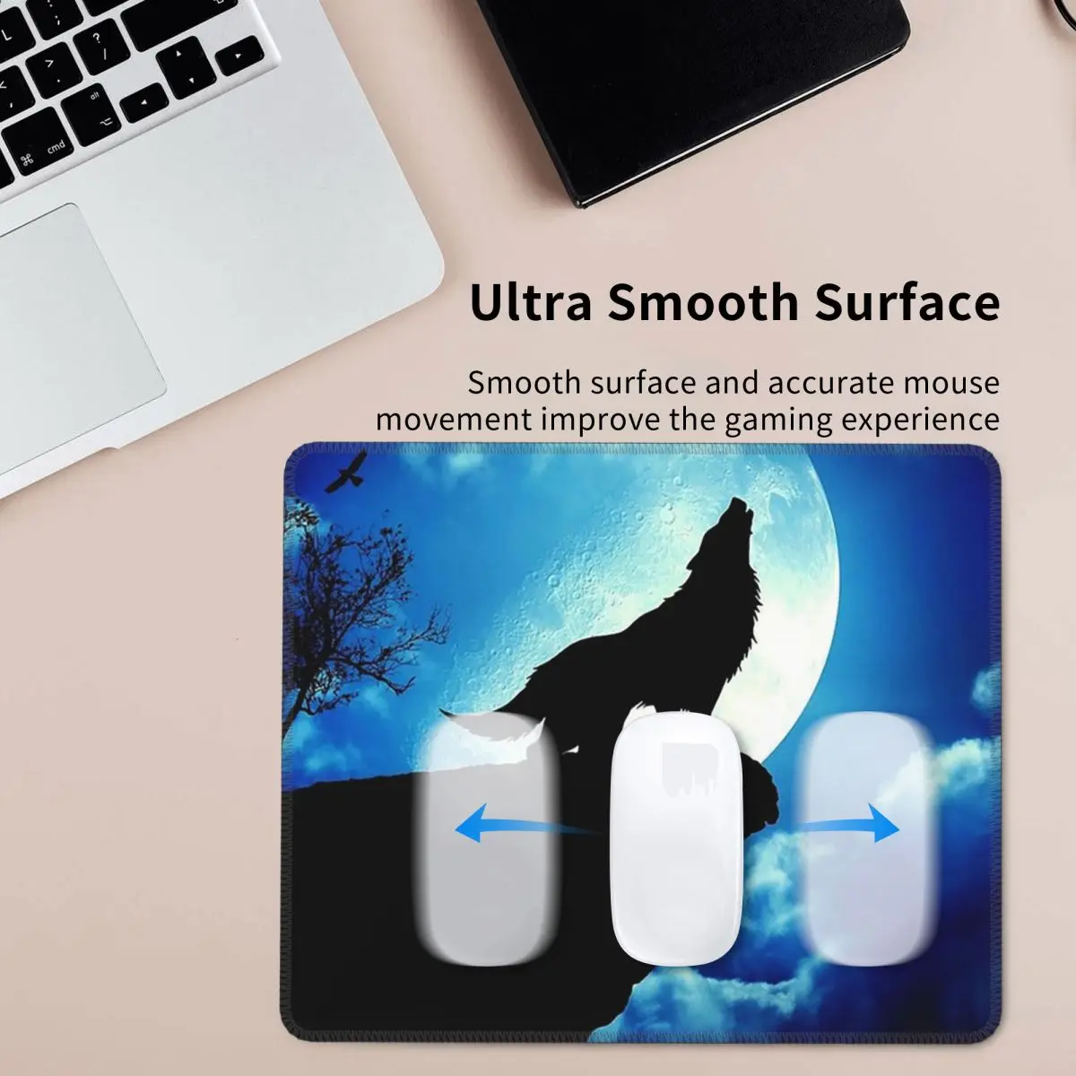 

Коврик для мыши Howling Wolf, коврик для компьютерной клавиатуры, коврик для мыши, геймерский коврик для ноутбука, офисные аксессуары, настольные коврики