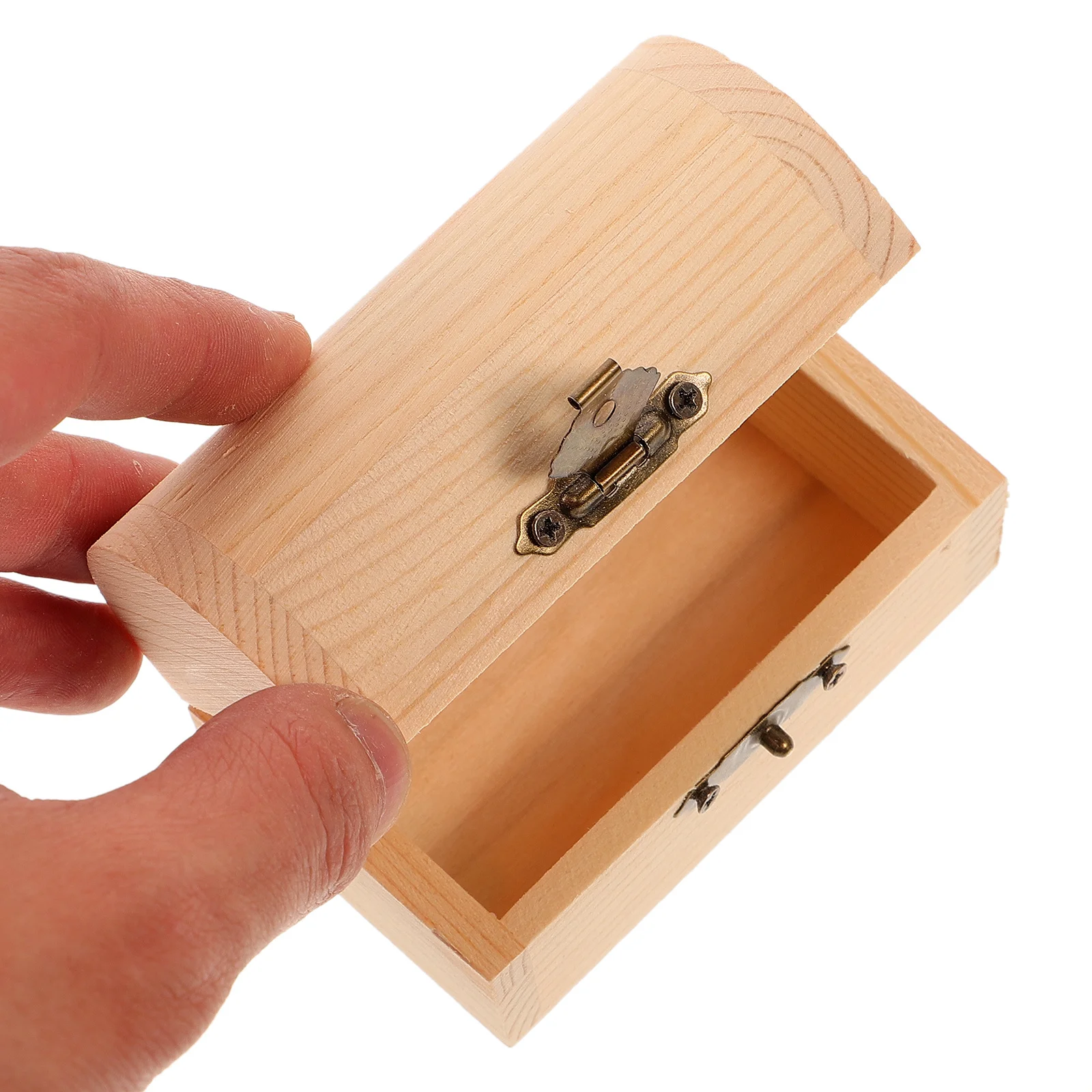 

2Pcs Solid Wooden Arc Design Treasure Boxes Storage Chest Boxes Jewelry Candy Gift Case Wood Treasure Box