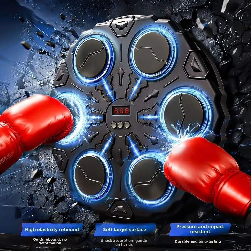 Wall Mounted Smart Music Boxing Machine Height Adjustable Bluetooth Connection Electronic Boxing Trainer with Boxing Gloves