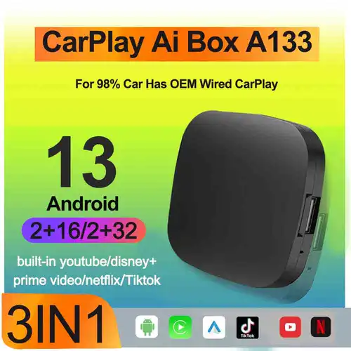 3 en 1 Android 13 AI Carplay Android Auto adaptador inalámbrico OEM cableado a caja CarPlay inalámbrica conexión rápida Netflix YouTube