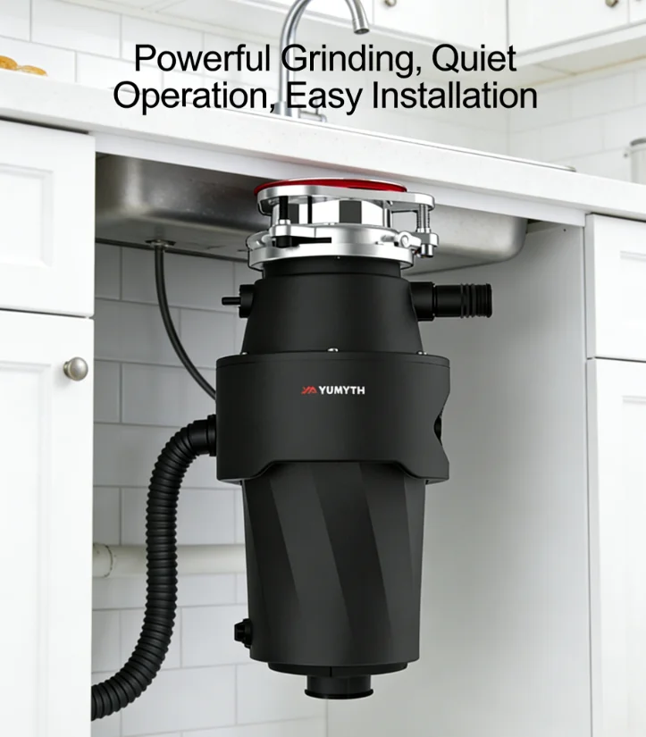 Electric Food Waste Disposer Household & Hotel Use Stainless Steel Continuous Feed Garbage Disposal with Powerful Motor