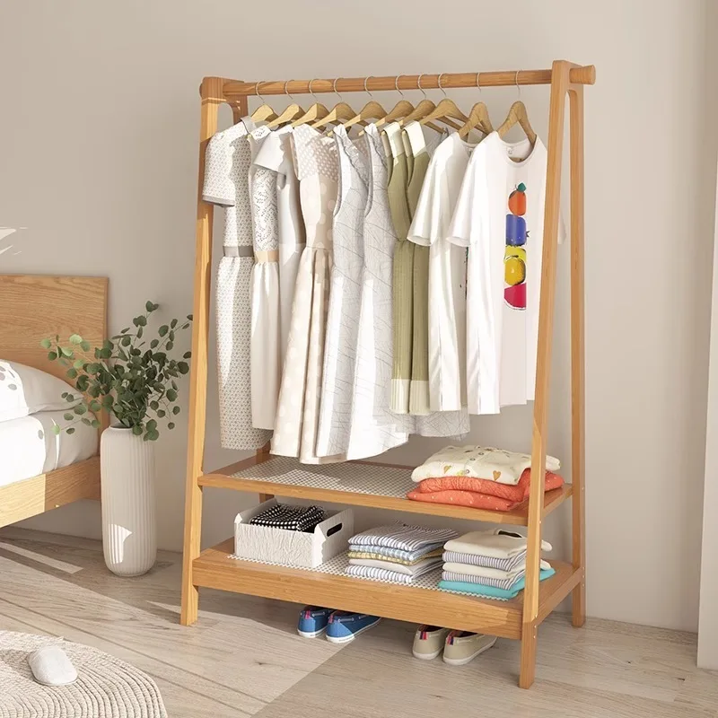 double-layer-bamboo-clothing-rack-open-design-standing-garment-rack-stable-floor-clothes-hanger-organizer-coat-rack
