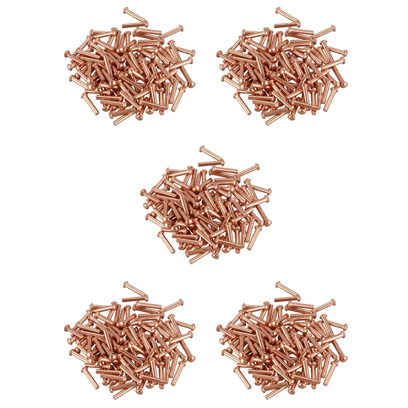 B50C 500 Pcs 5/64Inch X 25/64Inch Round Head Copper Solid Rivets Fasteners