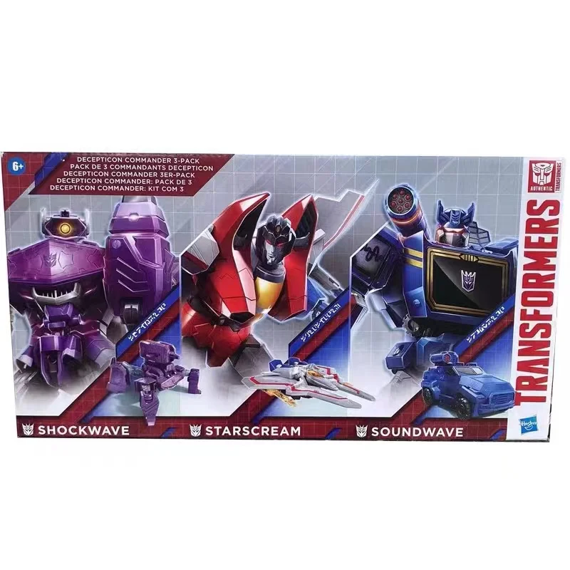 Nuevos robots de juguete Hasbro Transformers Decepticon Shockwave, Starscream, Soundwave, juego para 3 personas, colección de pasatiempo, regalo de vacaciones para niño