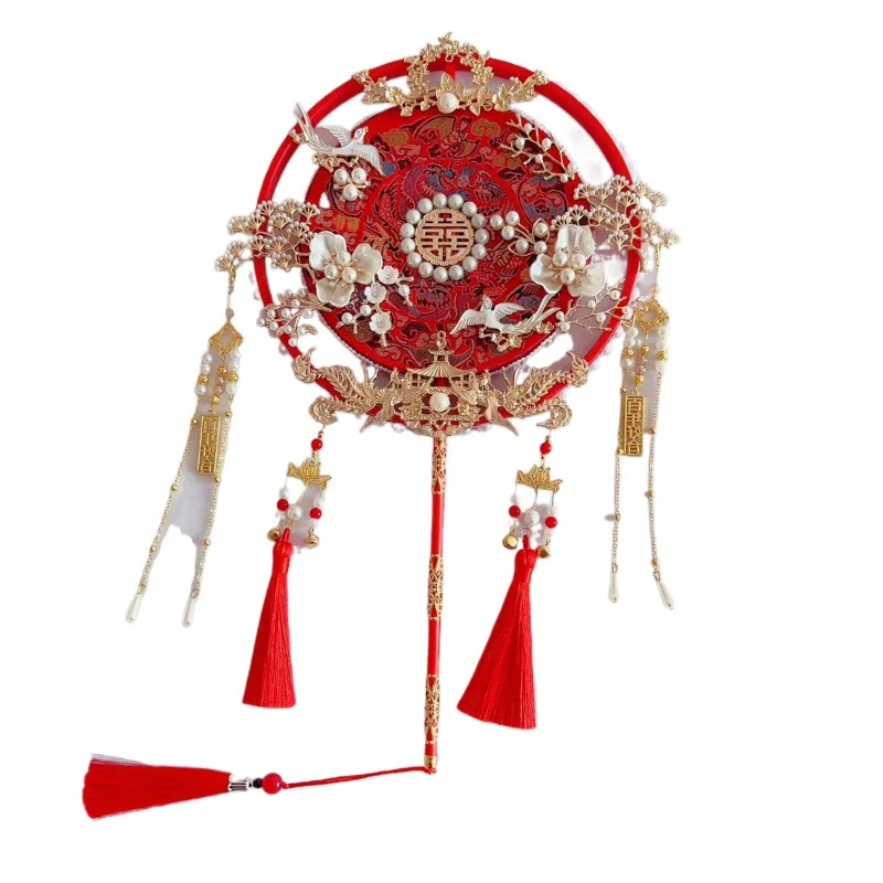 Group Fan Bride Wedding DIY Material Handmade Finished Premium Chinese Double Sided