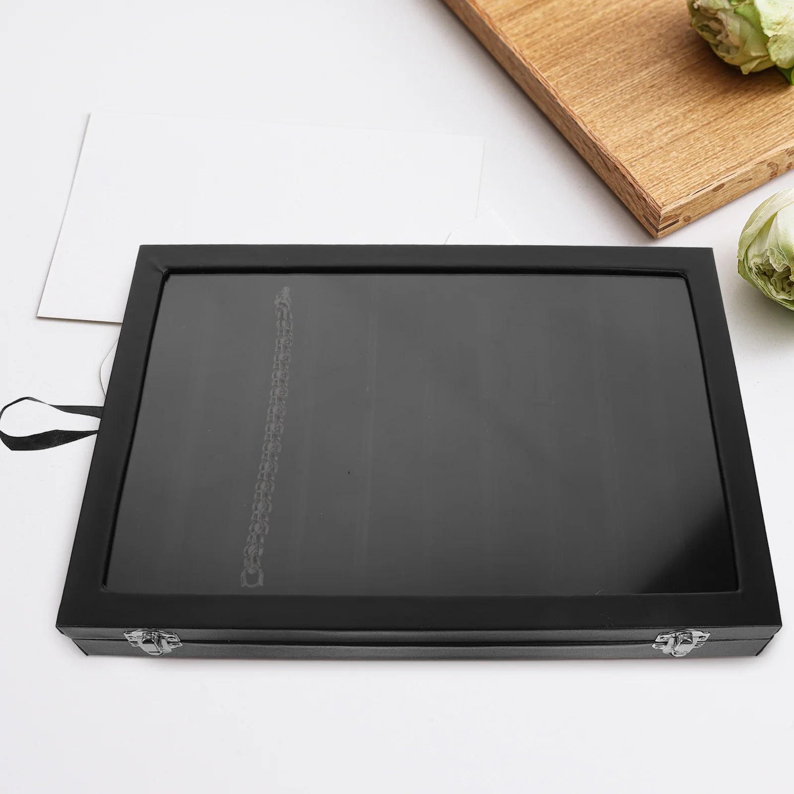 

Jewelry Organizer Necklace Box Clear Lid Earrings Pendants Brooches Hairpins Storage Travel Business Trips Display Case