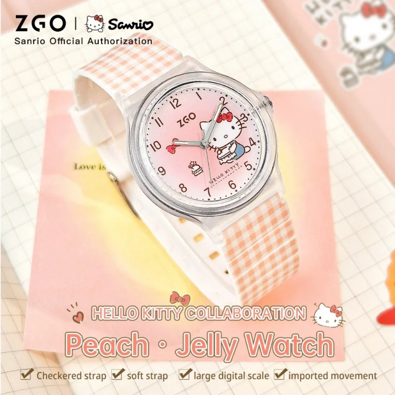 ZGO Sanrio Kuromi Kids Watch Girls Student Cute Luminous Waterproof Purple Quartz Watch Gift 337