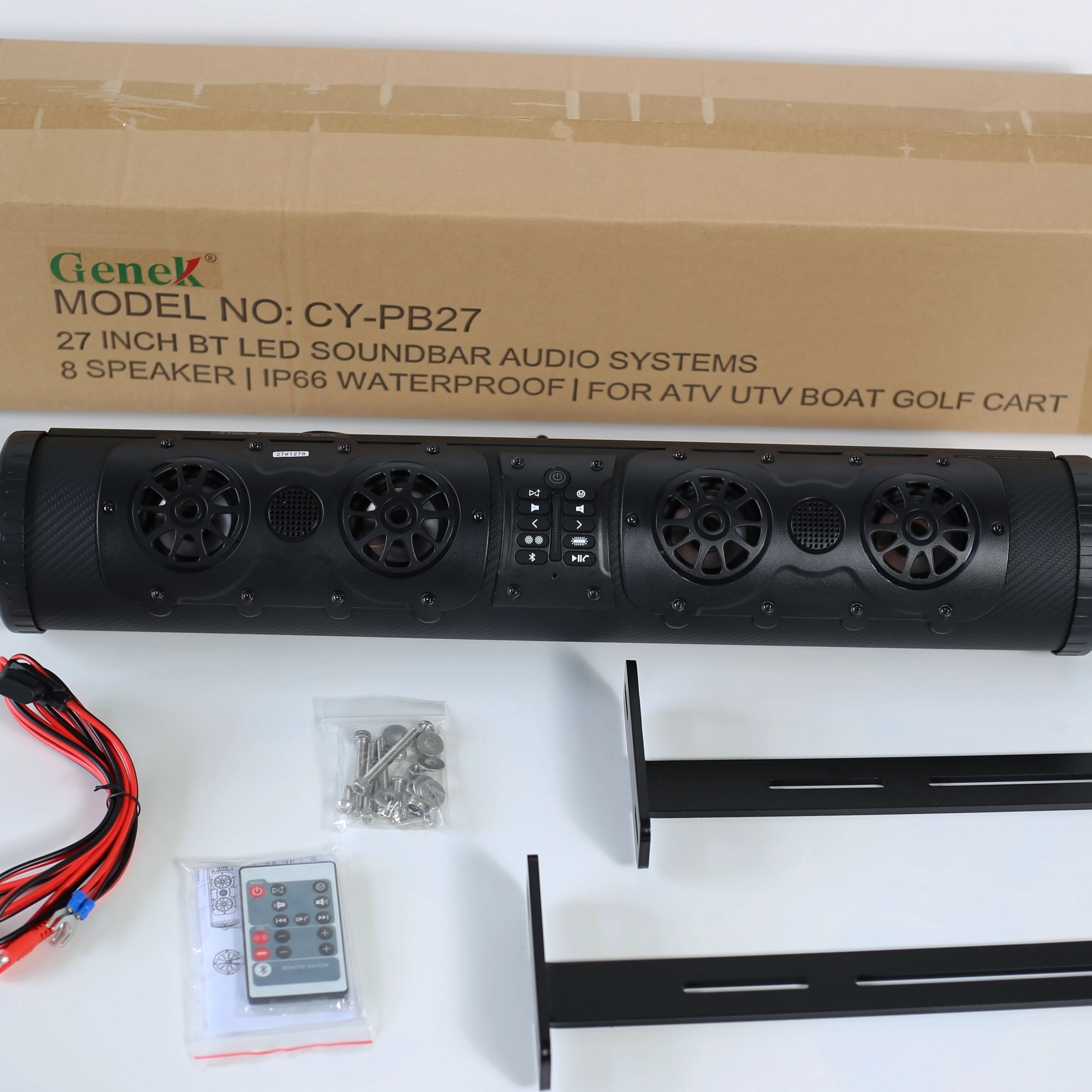 

Звуковая панель Genek, светодиодная тележка для гольфа, звуковая панель, 27 дюймов, 8 динамиков