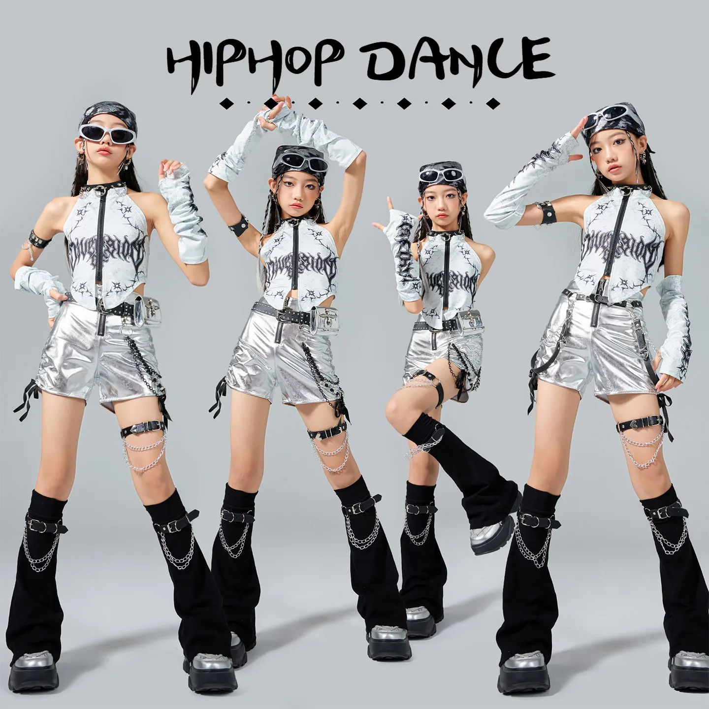 

Girls Jazz Dancing Costumes Kids Hip Hop Hip Hop Trend Costumes Summer Suits Girls Troupe Performance Walk Show Costumes