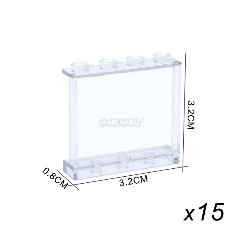 MARUMINE MOC Baustein Teil Fenster Glas Haus Transparente Wandpaneel 87552 87544 60581 87543 59349 Kreatives Ziegelzubehör