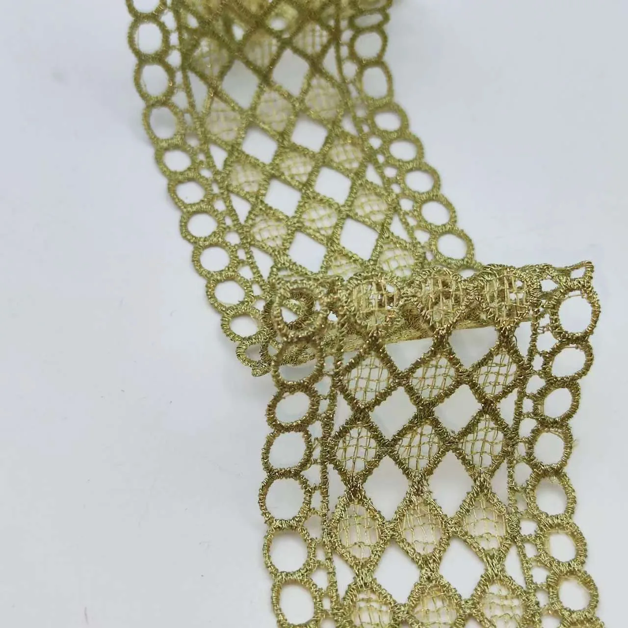 6cm Wide Gold Thread Sewing lace Fabric Mesh Accessories Golden Hollow Embroidery Trims Fringe Skirt Clothes Accessories