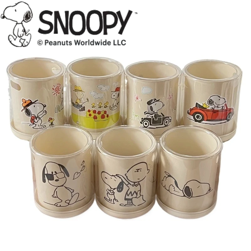 

Snoopy cartoon cute trash can creative Kawaii home living room bathroom paper basket storage bin anime peripheral gift wholesale
