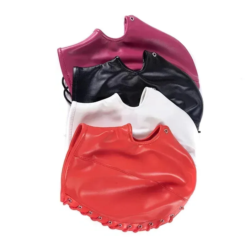 Adults Sex Games Fetish Mask Hood Bondage Gear Erotic Products for Bdsm Blindfold Flirt Sexy Costumes Cloth Open Mouth