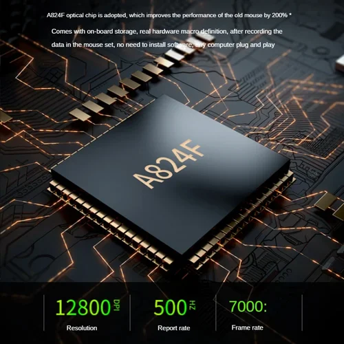 Imagen 2 del producto Ratón mecánico para juegos por cable, 9 teclas, definición Macro, 12800DPI, retroiluminado RGB, para ordenador portátil y de escritorio, superventas