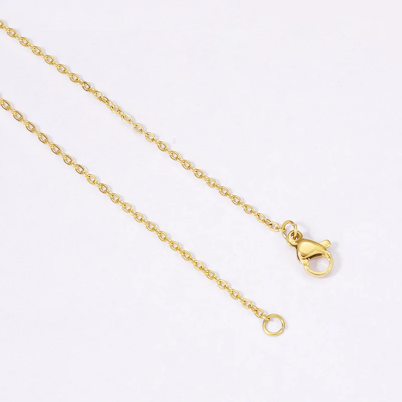 Waterproof women thin 18K gold plated stainless steel link Rolo cable chain necklace for jewelry making