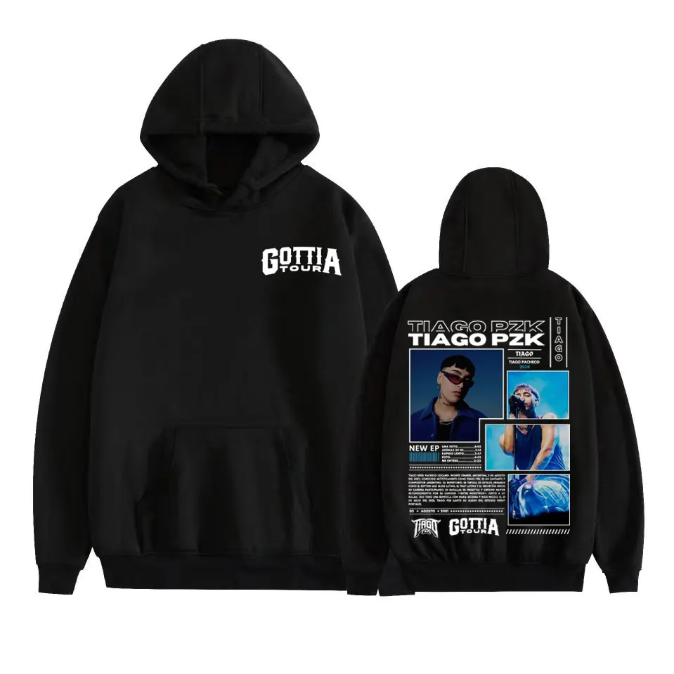

Рэпер Tiago Pzk Gottia Tour, новый альбом 2025, толстовка с капюшоном для мужчин и женщин, модные толстовки в стиле хип-хоп, панк, удобные флисовые толстовки с длинными рукавами