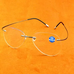 Large Frame Pilot New B Titanium ONLY 2G Ultra-light MEN WOMEN Rimless READING GLASSES +0.75 +1 +1.25 +1.75 to +4