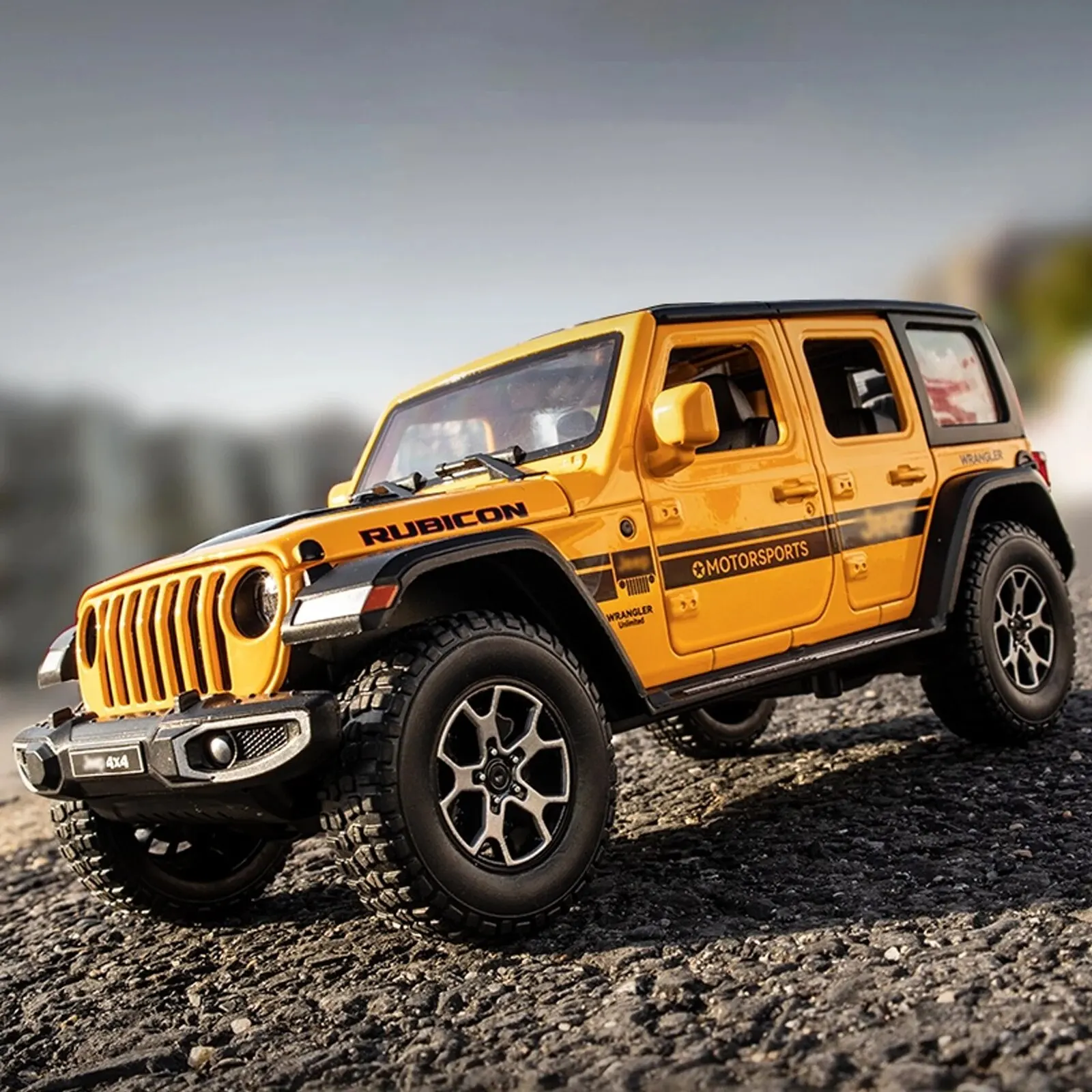 1:22 Model Wrangler Diecast Toy Car Model, Scale Metal Alloy Vehicle for Kids Boys Girls Adults, Doors Open,Gifts Gray