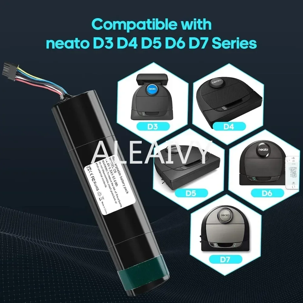 Batterie de rechange pour aspirateurs robots Neato Botvac connectés, D3,D3 +,D4,D5,D5 +,D6, D7, numéro de pièce: 945-0225/205-0011