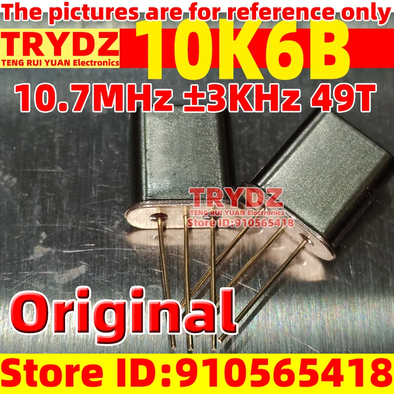 10-2pcs Original New 10.7MHz 10K6B ±3KHz 49T Monolithic Crystal Filter
