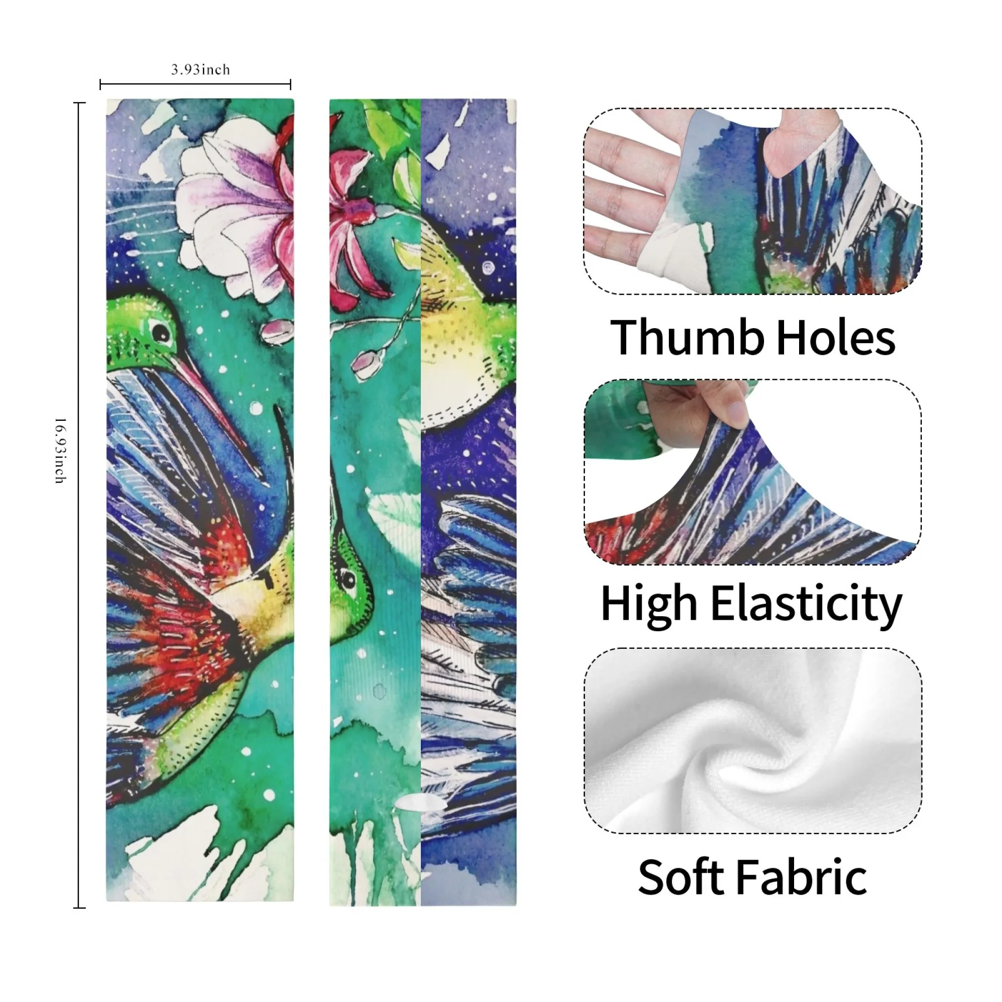 

Brightly Colored Floral Print Sleeves Comfortable Soft Non-slip Socks for Outdoor Cycling and Running Protective Sleeves