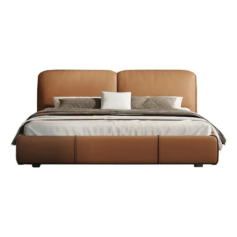 

Leather Italian minimalist bedroom double bed