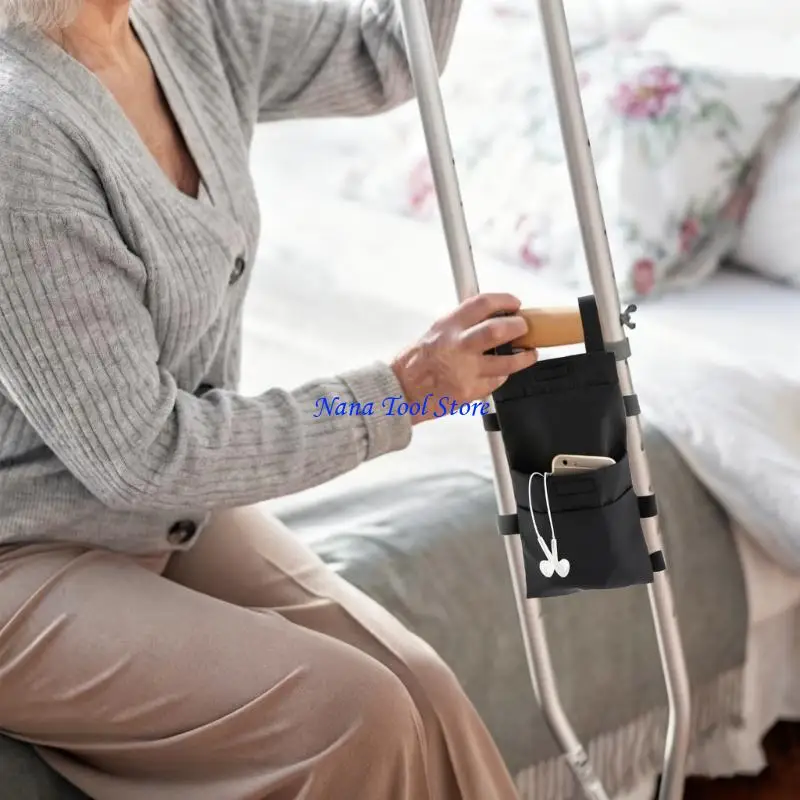 

Сумка-органайзер для костылей 31GJ с двумя отделениями, нескользящий ремень, водонепроницаемый нейлон для переноски первой