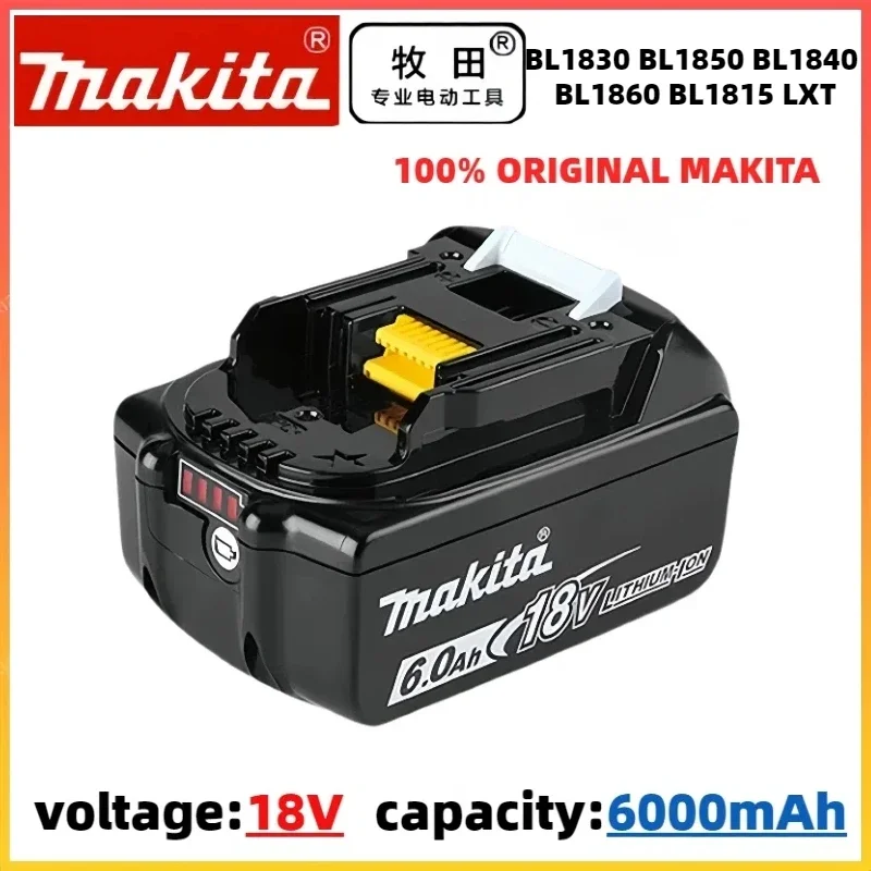 BL1860 Makita-batería recargable de iones de litio para taladro, pila repuesto Original de 18V, 6000mAh, BL1860 BL1830 BL1850