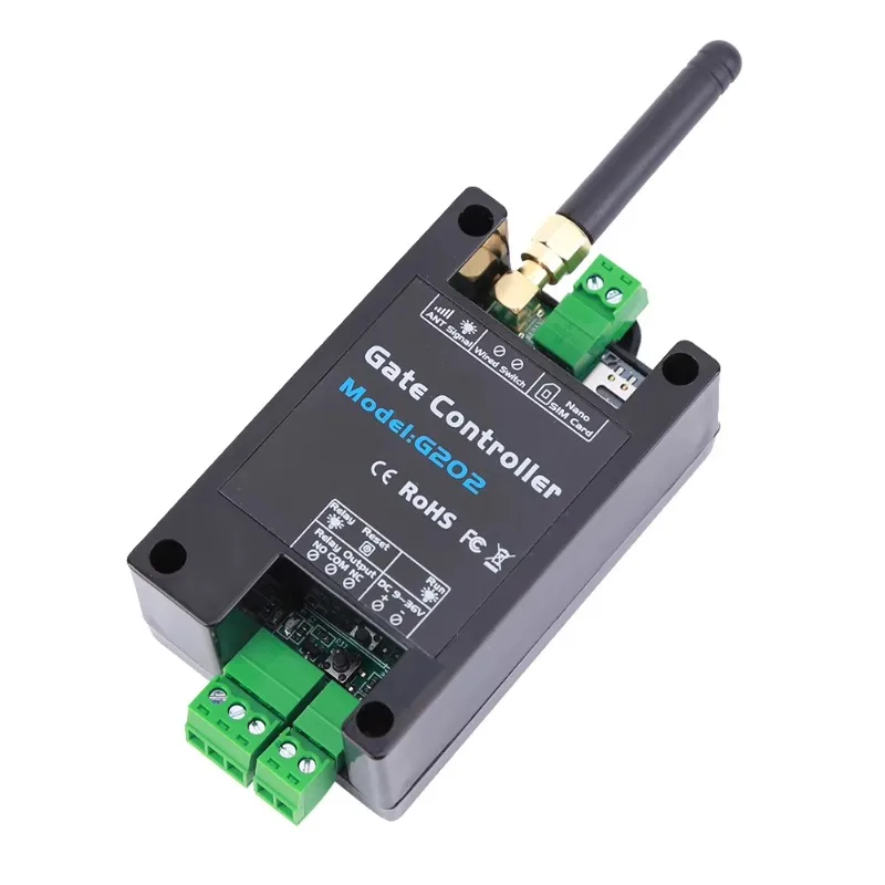 GSM Controller GSM Switch G202 GSM 4G LTE Gate Opener Remote Control Single Relay Switch for Sliding Swing Garage Gate Opener