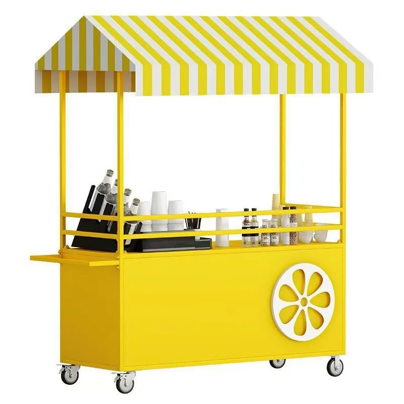 

Customized movable Internet celebrity iron food truck, night market stall, metal snack cart, shopping mall vending car