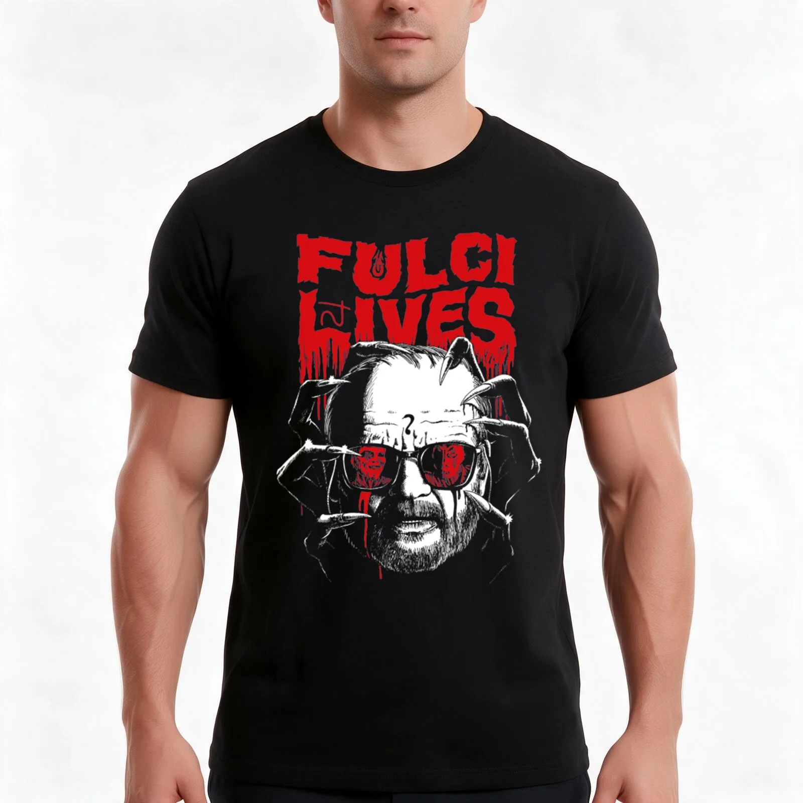 Fulci Lives T-Shirt Summer Casual Cotton Tee Oversized Streetwear Tops Vintage Graphic Print Loose Fit Short Sleeve